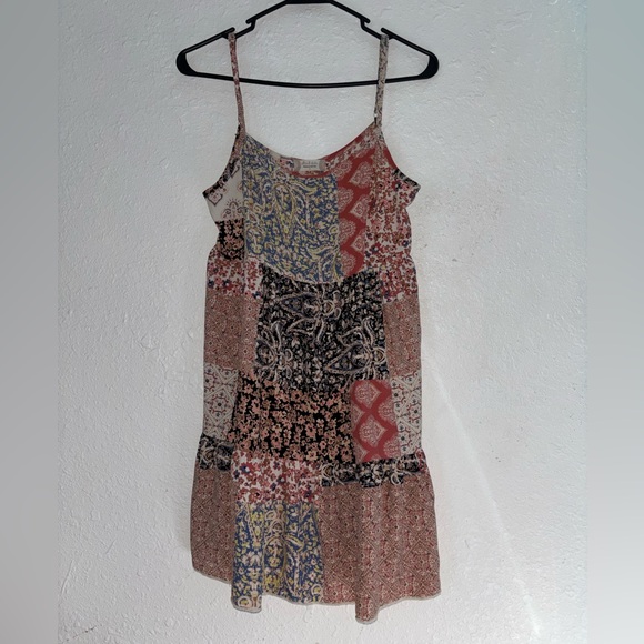 Altar’d State Patchwork Design Boho Mini Dress - Picture 1 of 7